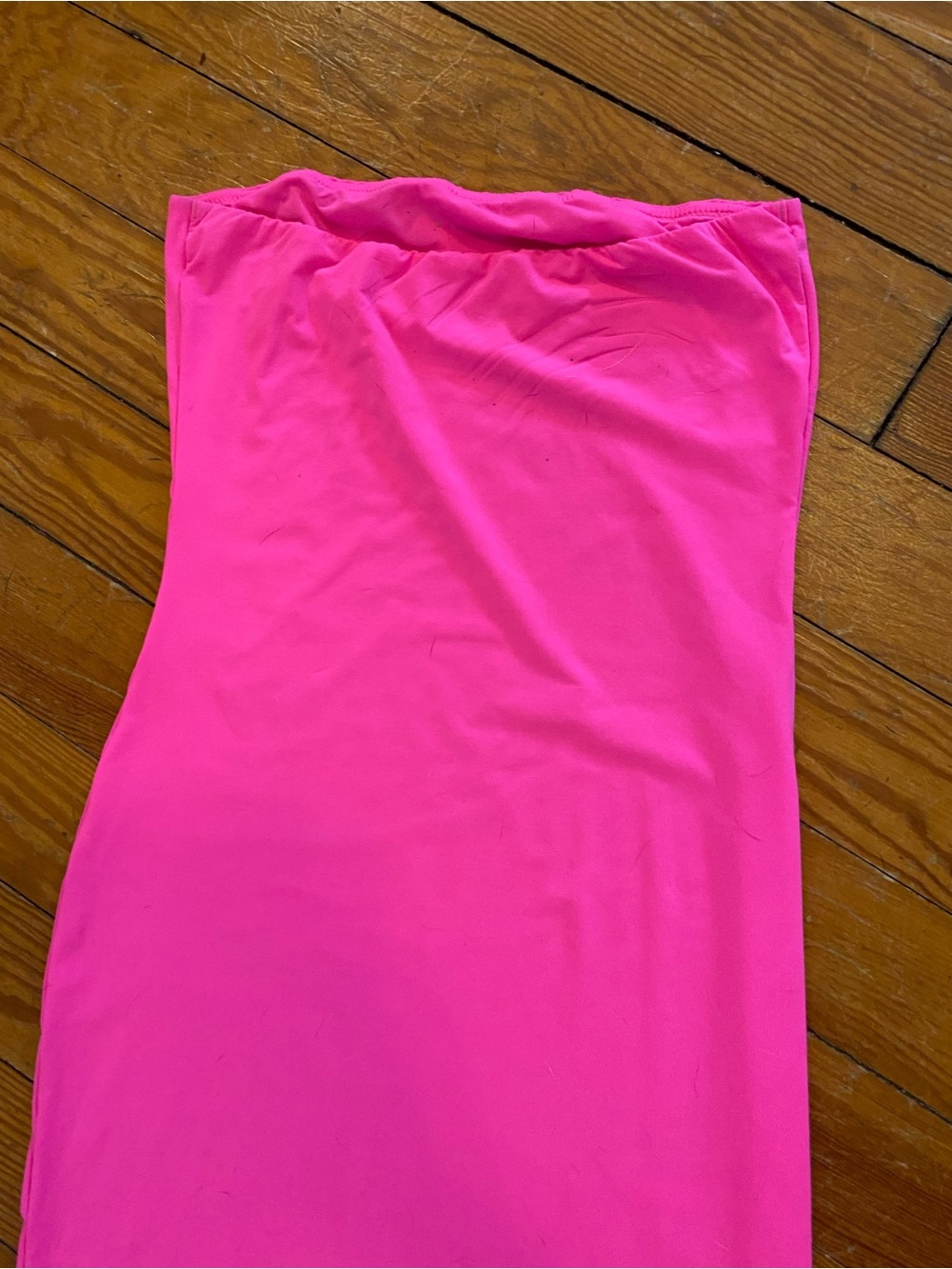 SKIMS Neon Hot Pink Strapless Tube Maxi Dress Bodycon M - Picture 7 of 12